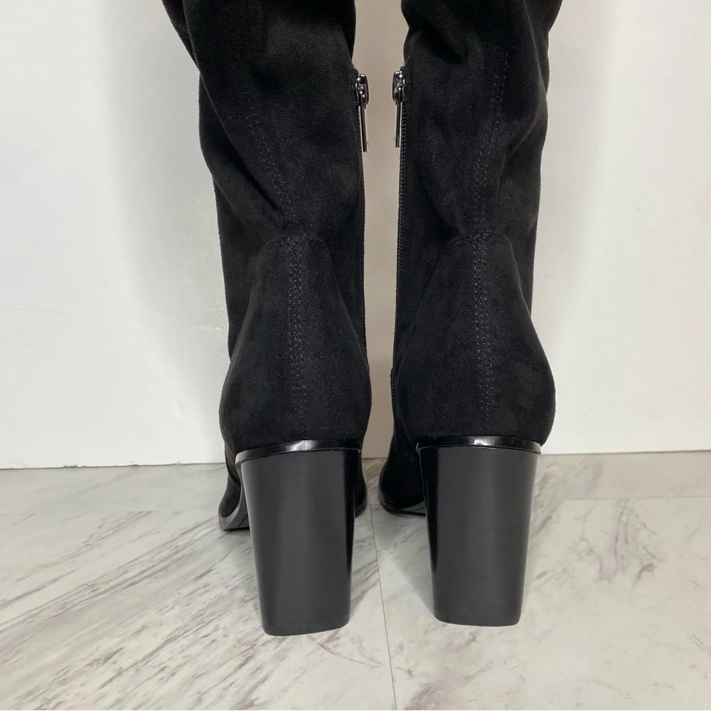 New! Marc Fisher Okun Black Pointy Toe Over the Knee Boot 8M